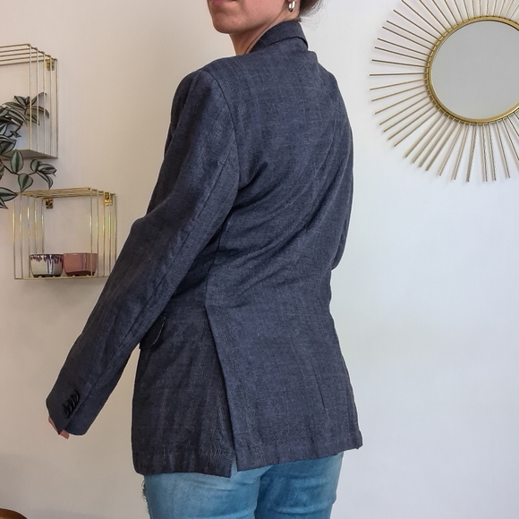 M.J. Bale wool blazer / suit jacket, navy and charcoal checked / plaid, 42R - Picture 10 of 17